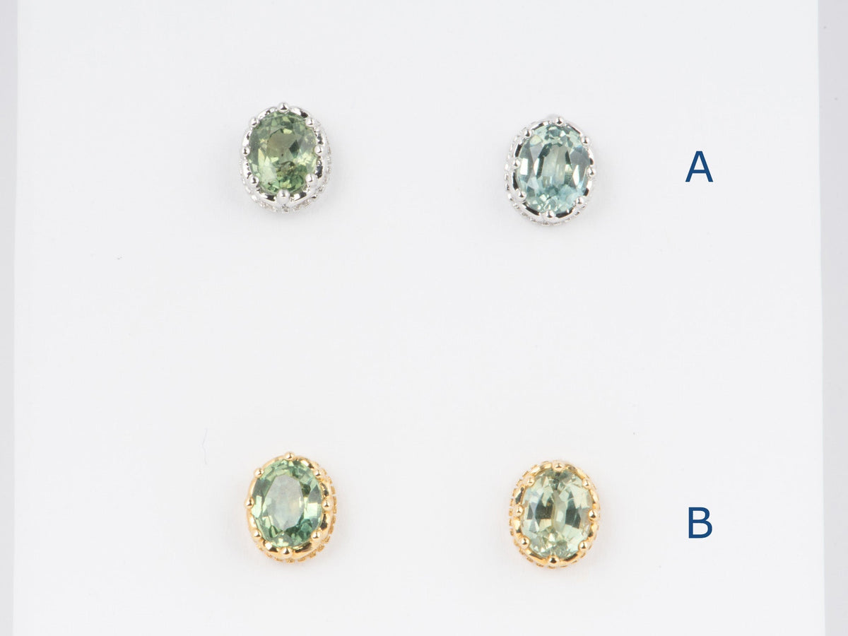 Solid 14K Gold Montana Sapphire Earrings R3225 Aurora Designer