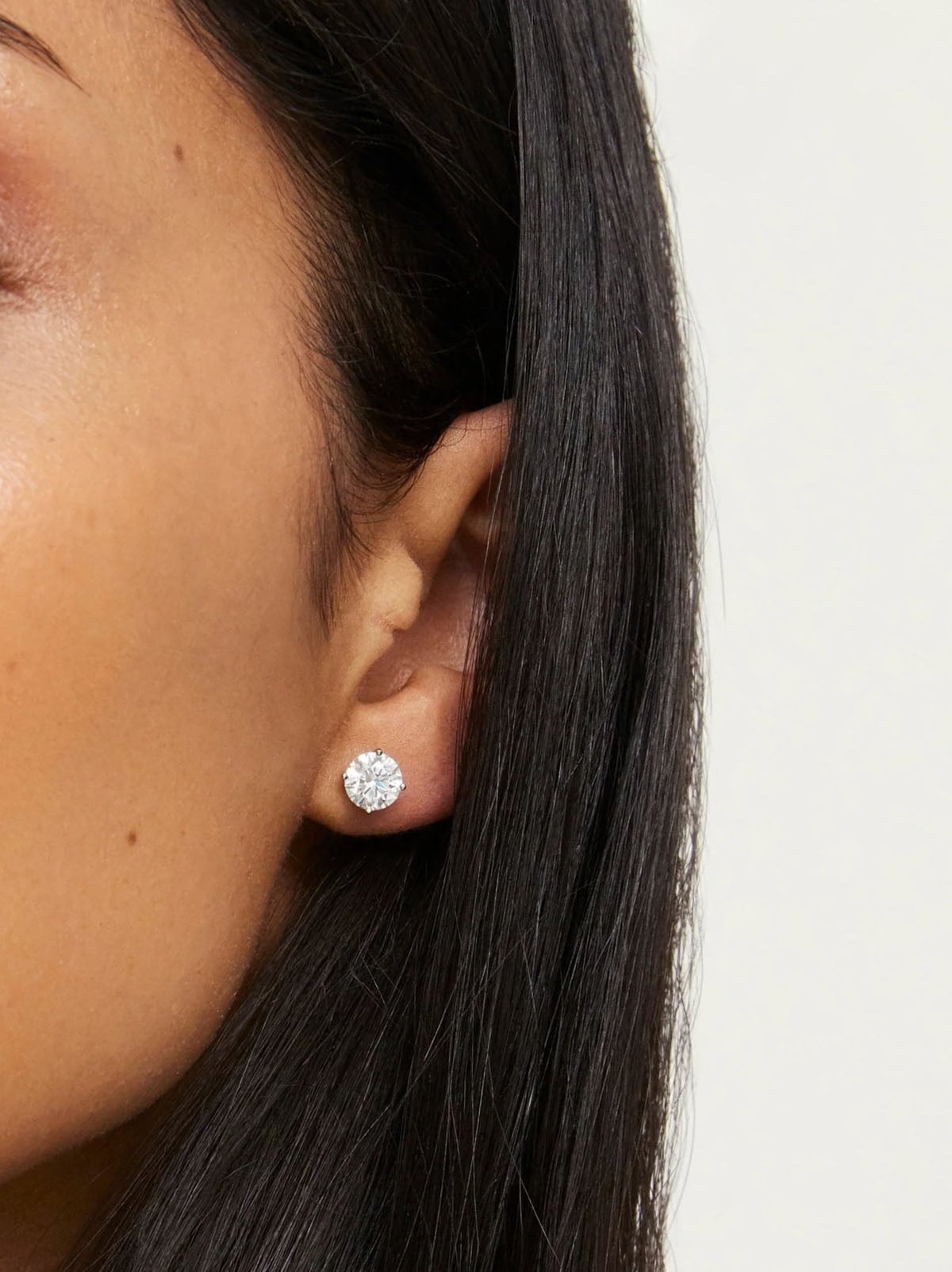 2ctw Lab Created Diamond Ear Studs 14K White Gold IGI Certified VS/F R3232 Aurora Designer