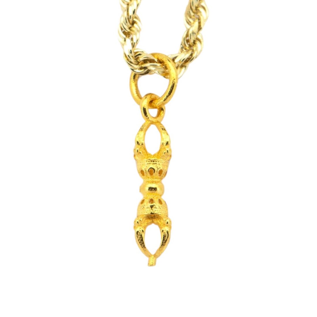 18K Gold Mini Vajra Ear Dangles Religious Artifact R3233 Aurora Designer