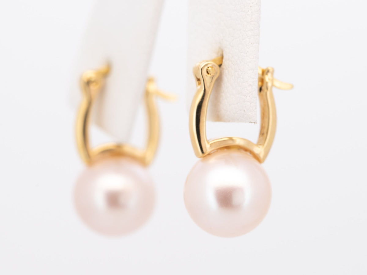 18K Gold Pearl Earrings Everyday Classic Jewelry R3235 Aurora Designer