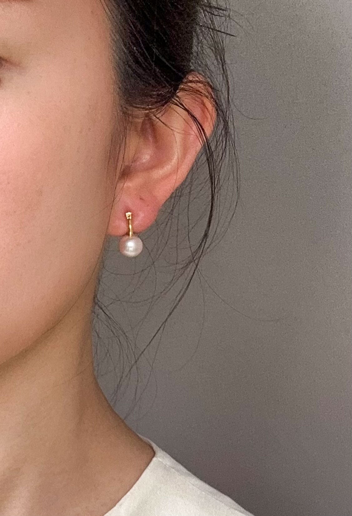 18K Gold Pearl Earrings Everyday Classic Jewelry R3235 Aurora Designer