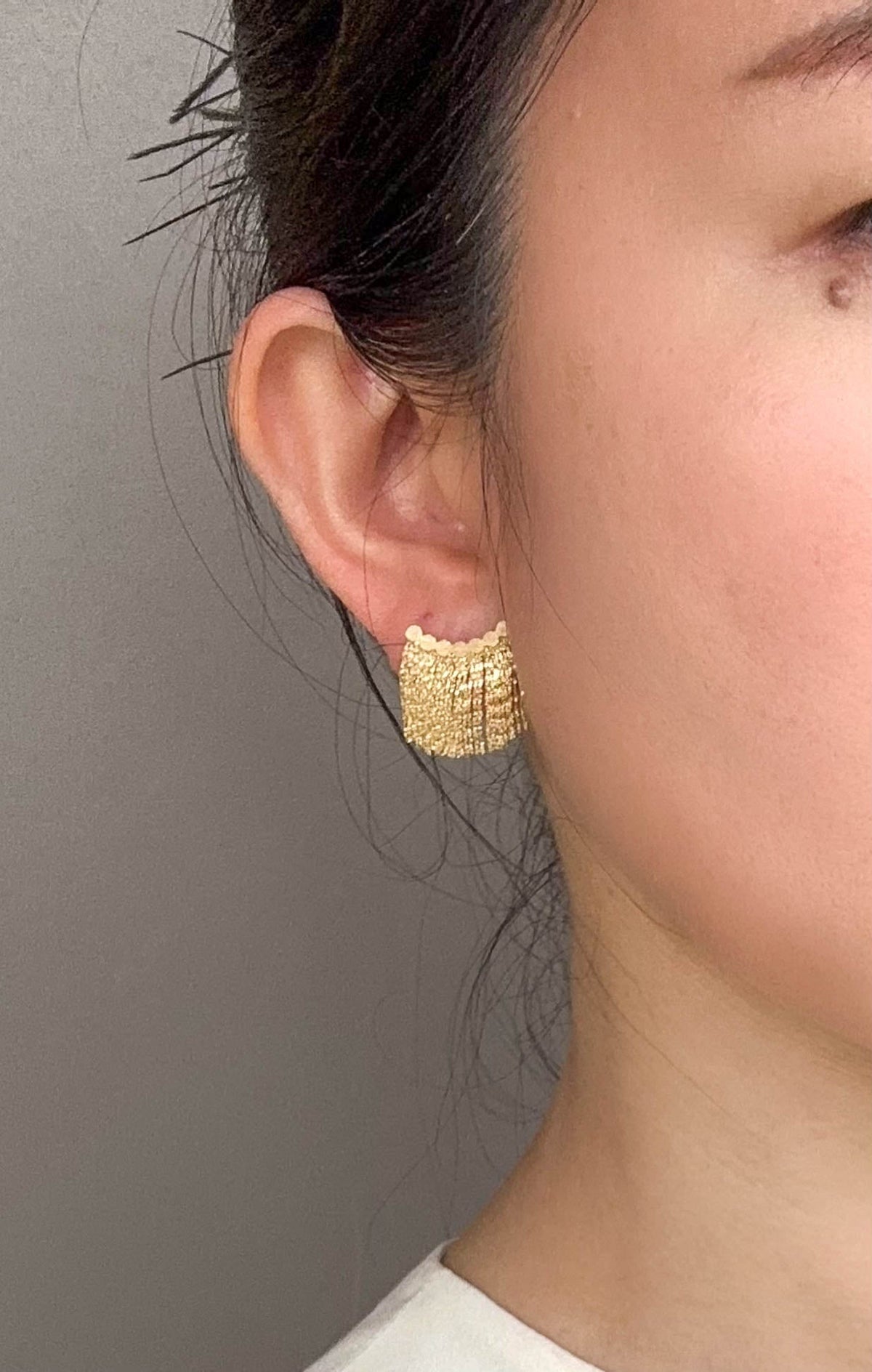 18K Gold "Hula Skirt" Fringe Earrings 3.13g R3240 Aurora Designer