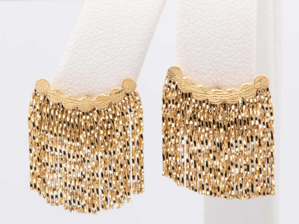 18K Gold "Hula Skirt" Fringe Earrings 3.13g R3240 Aurora Designer