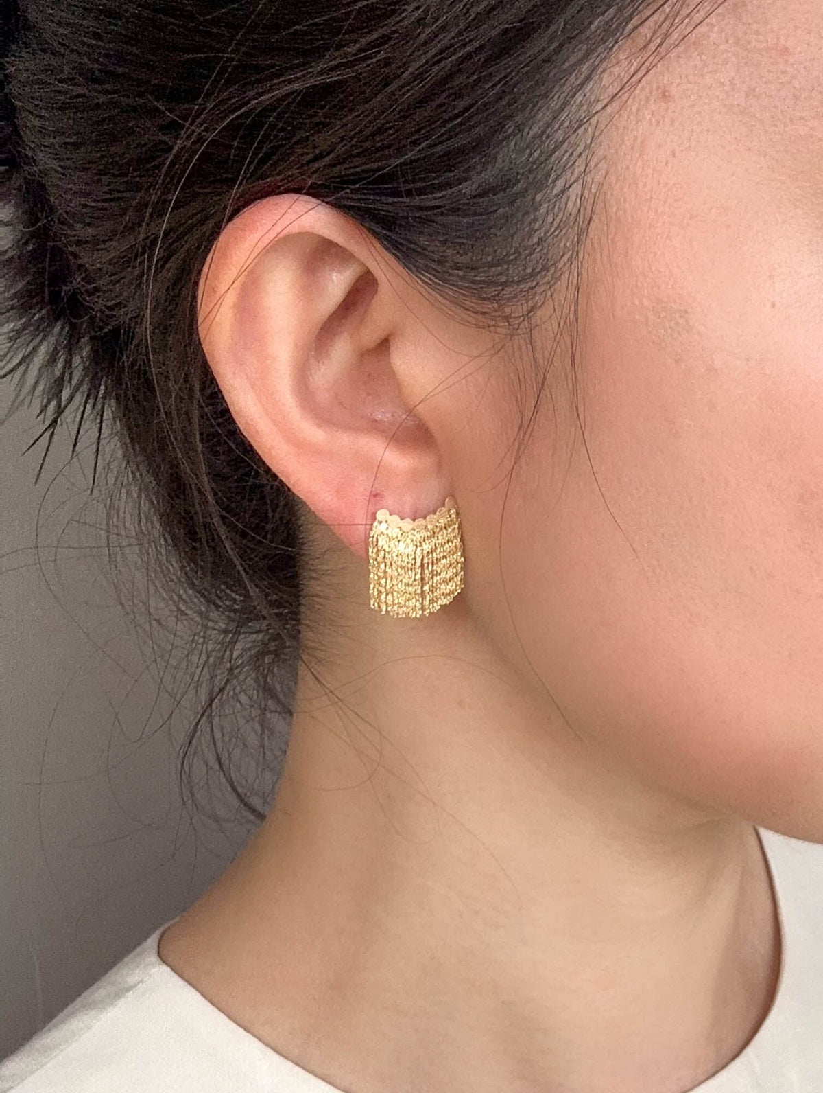 18K Gold "Hula Skirt" Fringe Earrings 3.13g R3240 Aurora Designer