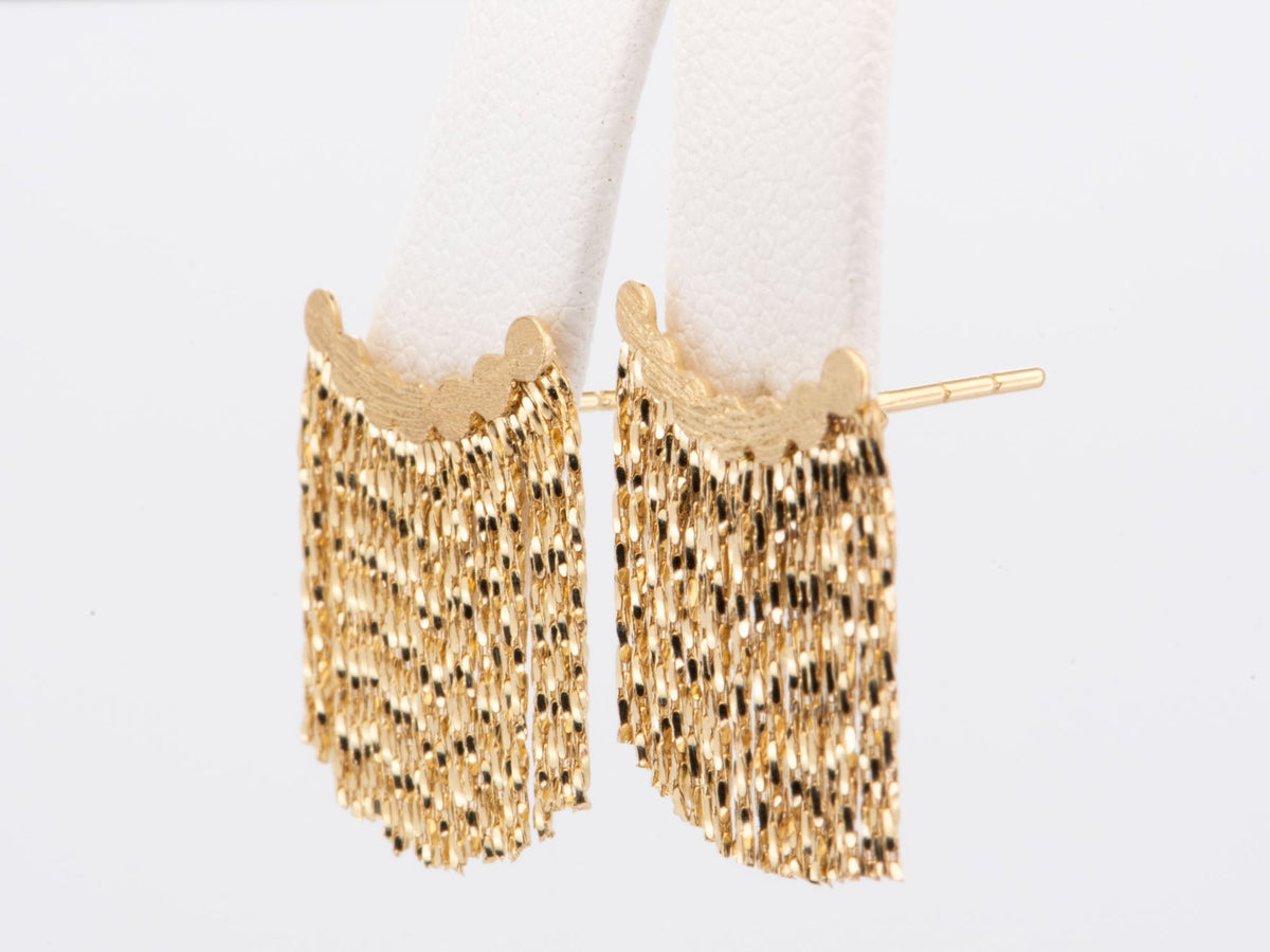 18K Gold "Hula Skirt" Fringe Earrings 3.13g R3240 Aurora Designer