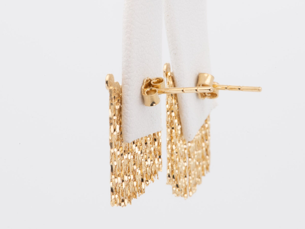 18K Gold "Hula Skirt" Fringe Earrings 3.13g R3240 Aurora Designer