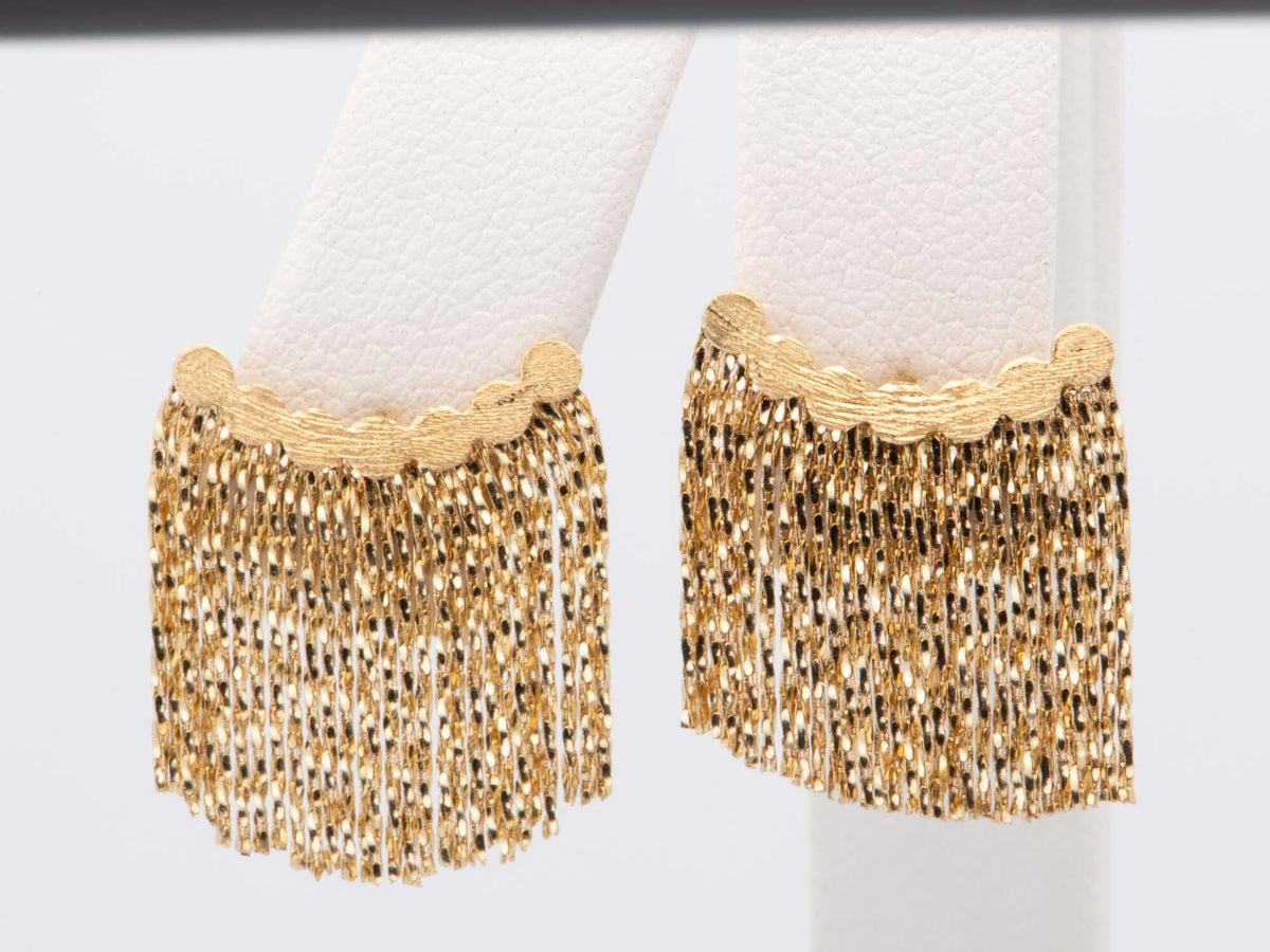 18K Gold "Hula Skirt" Fringe Earrings 3.13g R3240 Aurora Designer