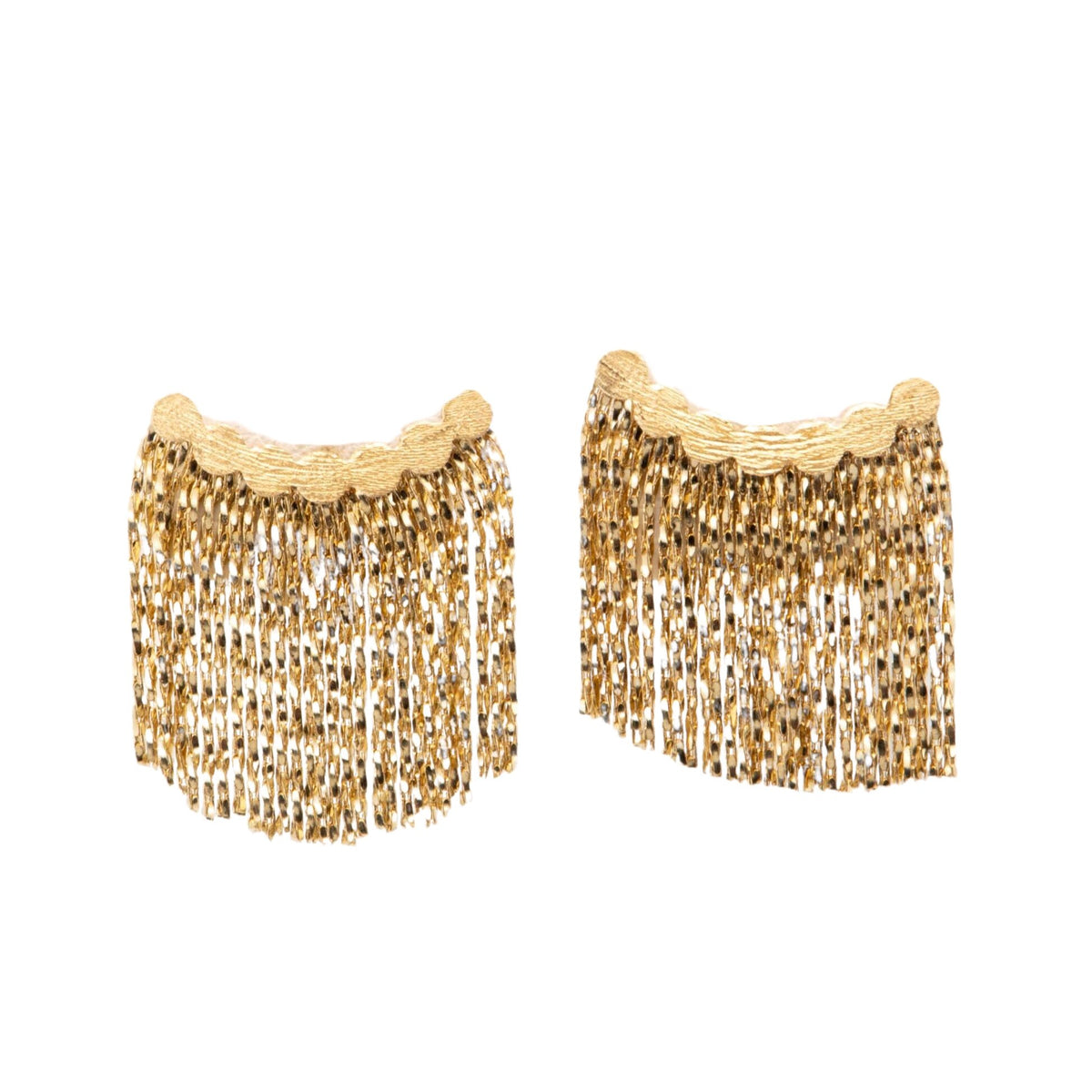 18K Gold "Hula Skirt" Fringe Earrings 3.13g R3240 Aurora Designer