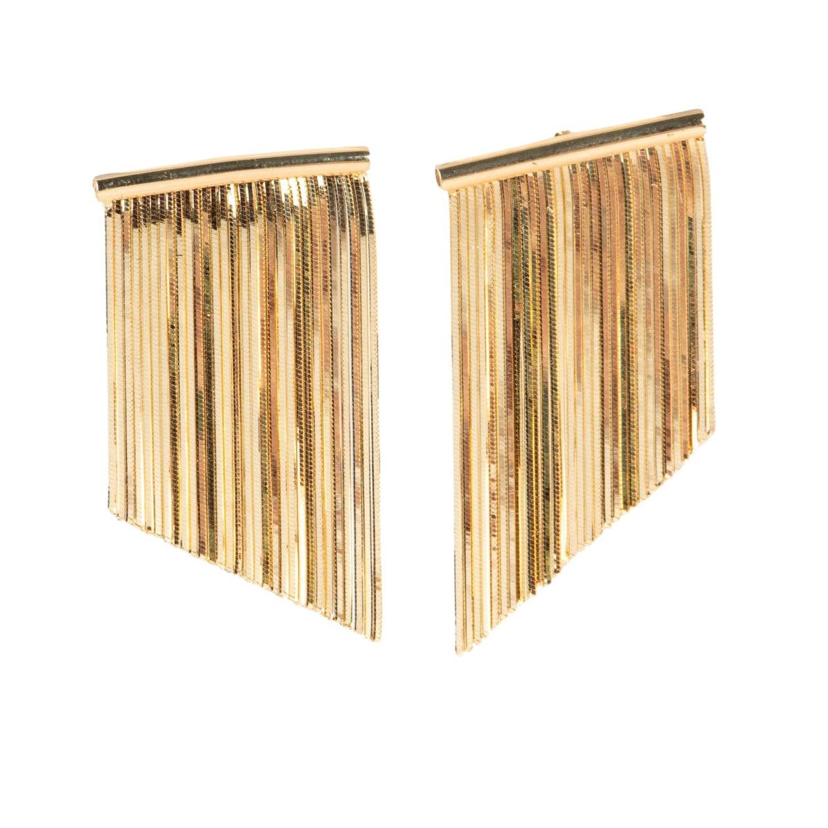 18K Gold Slinky Snake Chain Fringe Earrings R3241 Aurora Designer