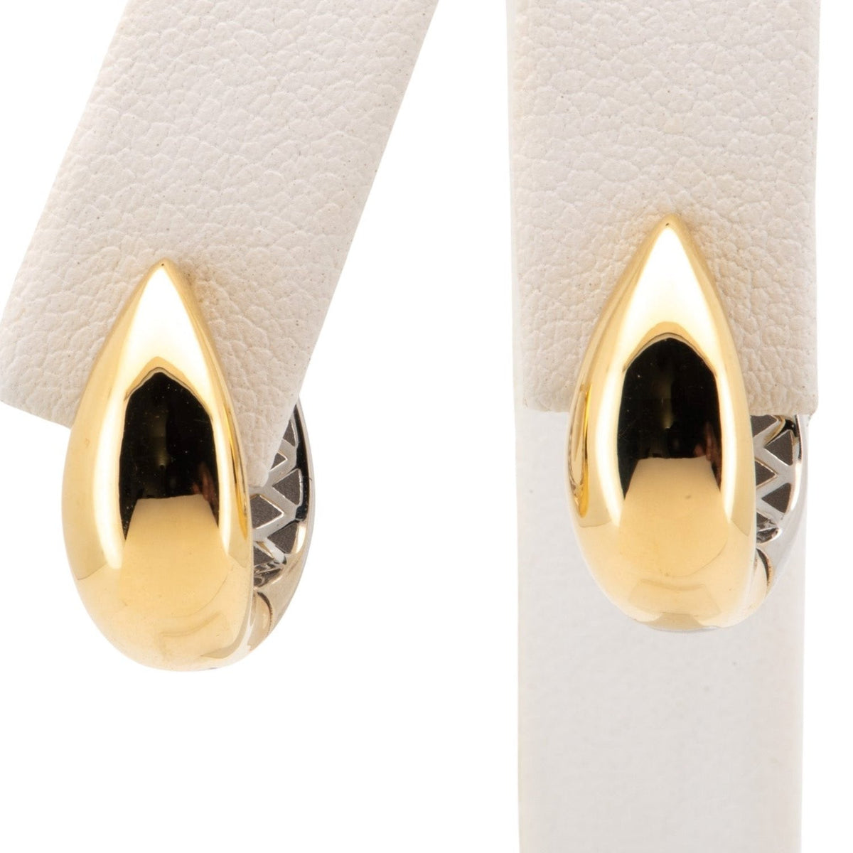 18K Gold Dual Tone Wear Both Sides Huggie Earrings 3.7g R3242 Aurora Designer