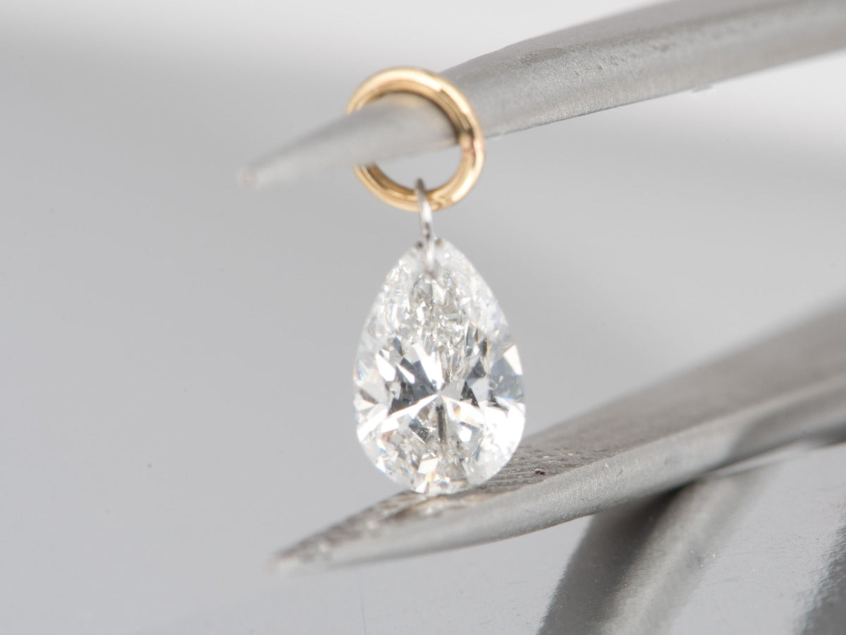 Certified Lab Diamond Ear Dangles Half Carat Each 14K Gold R3248 Aurora Designer