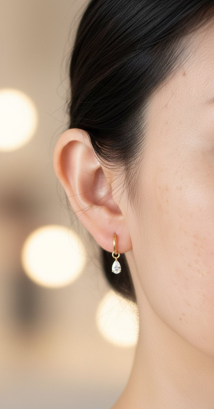 Certified Lab Diamond Ear Dangles Half Carat Each 14K Gold R3248 Aurora Designer