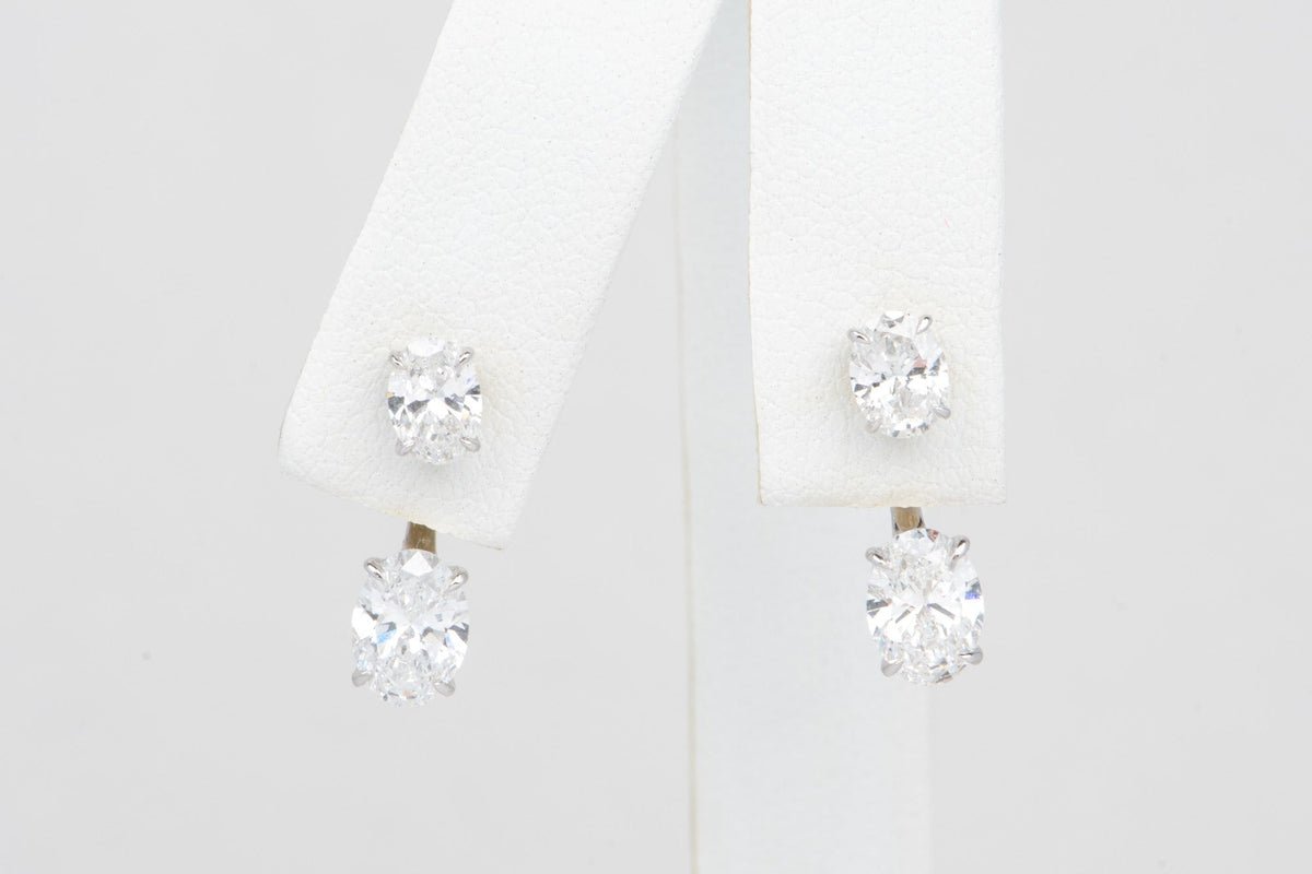 2.28ctw Lab Diamond Earrings Wear Multiple Ways 18K White Gold R3252 Aurora Designer