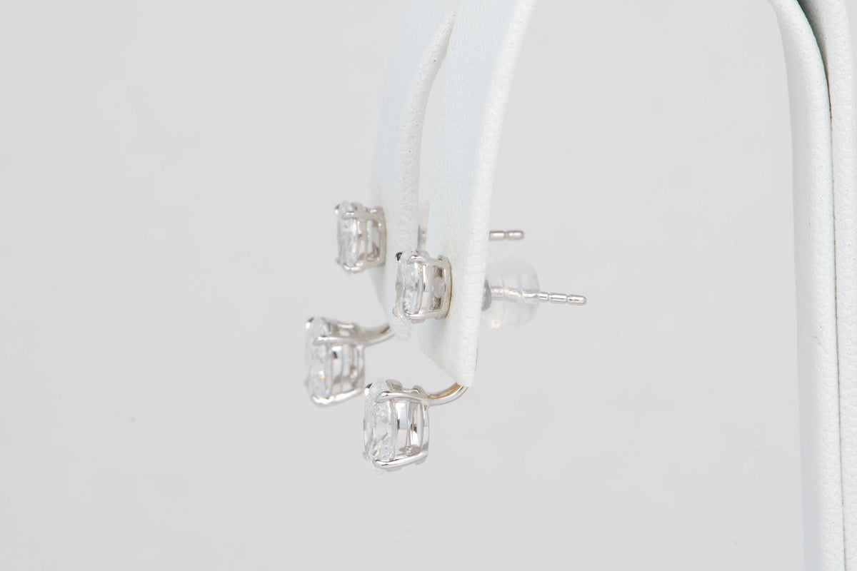 2.28ctw Lab Diamond Earrings Wear Multiple Ways 18K White Gold R3252 Aurora Designer