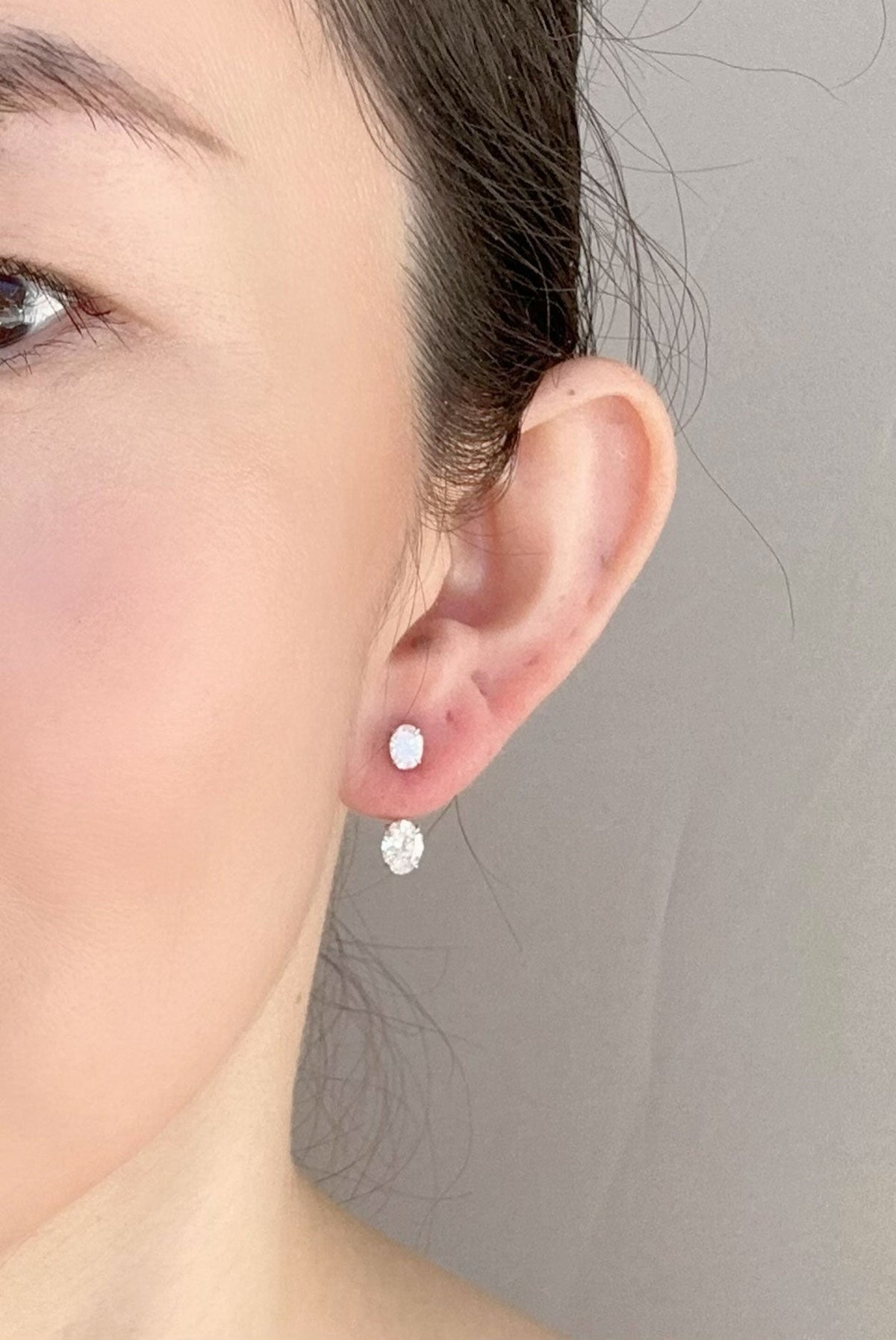2.1ctw Lab Diamond Earrings Wear Multiple Ways 14K White Gold R3262 Aurora Designer