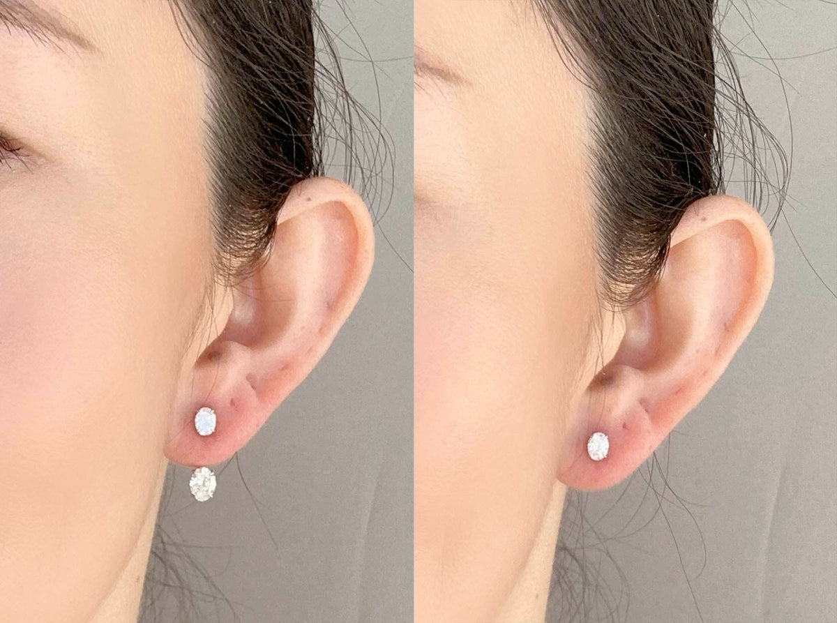 2.1ctw Lab Diamond Earrings Wear Multiple Ways 14K White Gold R3262 Aurora Designer