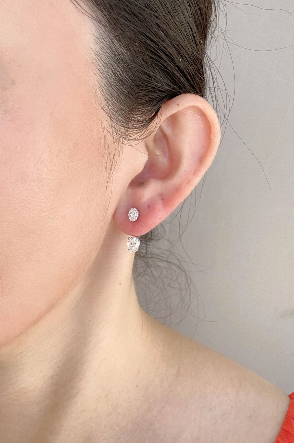 2.1ctw Lab Diamond Earrings Wear Multiple Ways 14K White Gold R3262 Aurora Designer