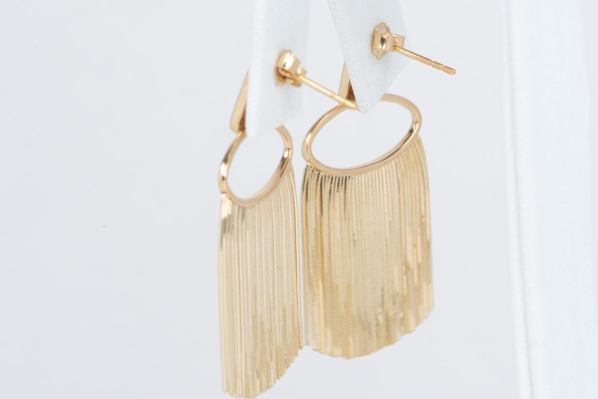 18K Gold Snake Chain Slinky Earrings Dangle Long Heavy 6g+R3253 Aurora Designer
