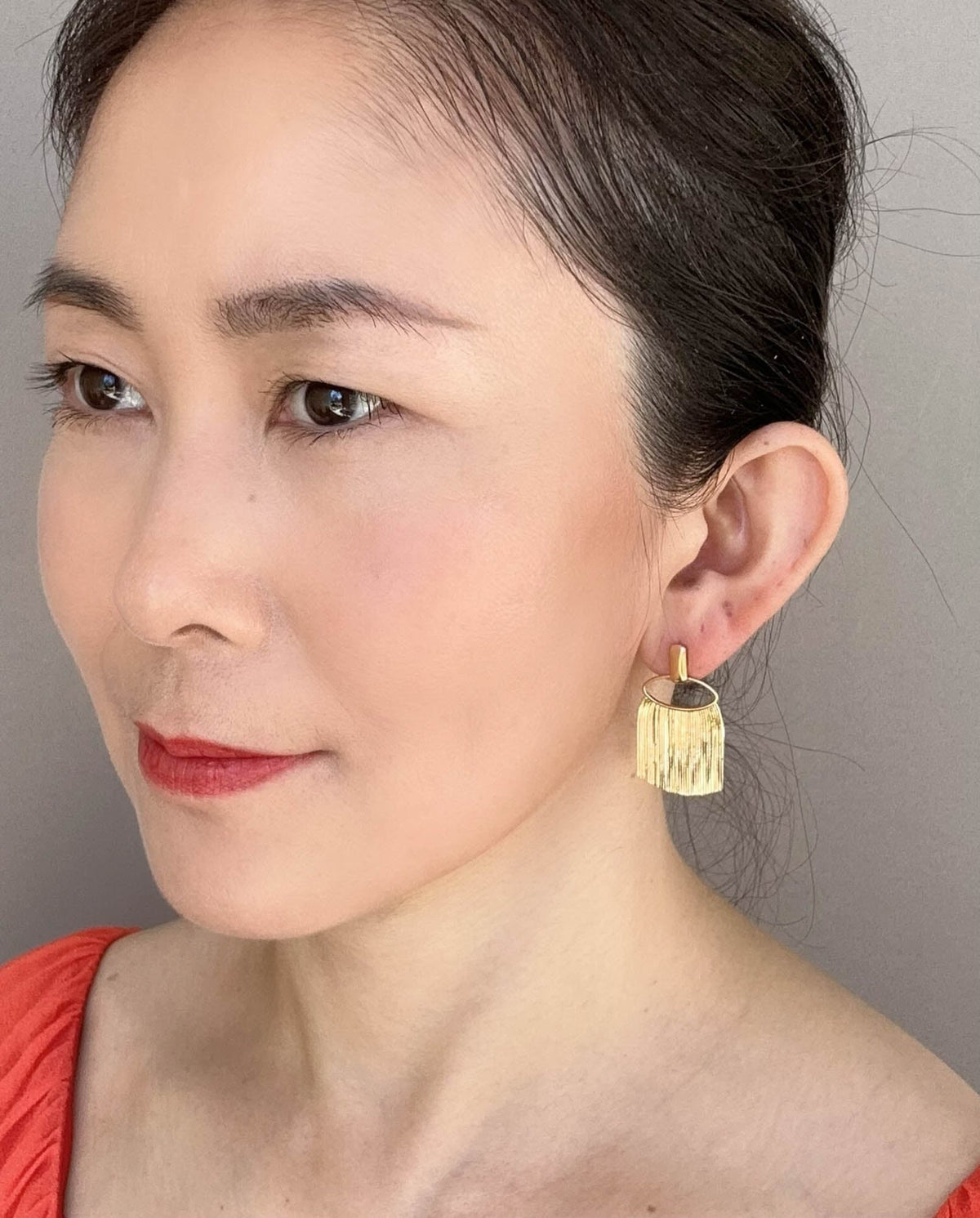 18K Gold Snake Chain Slinky Earrings Dangle Long Heavy 6g+ R3253 Aurora Designer