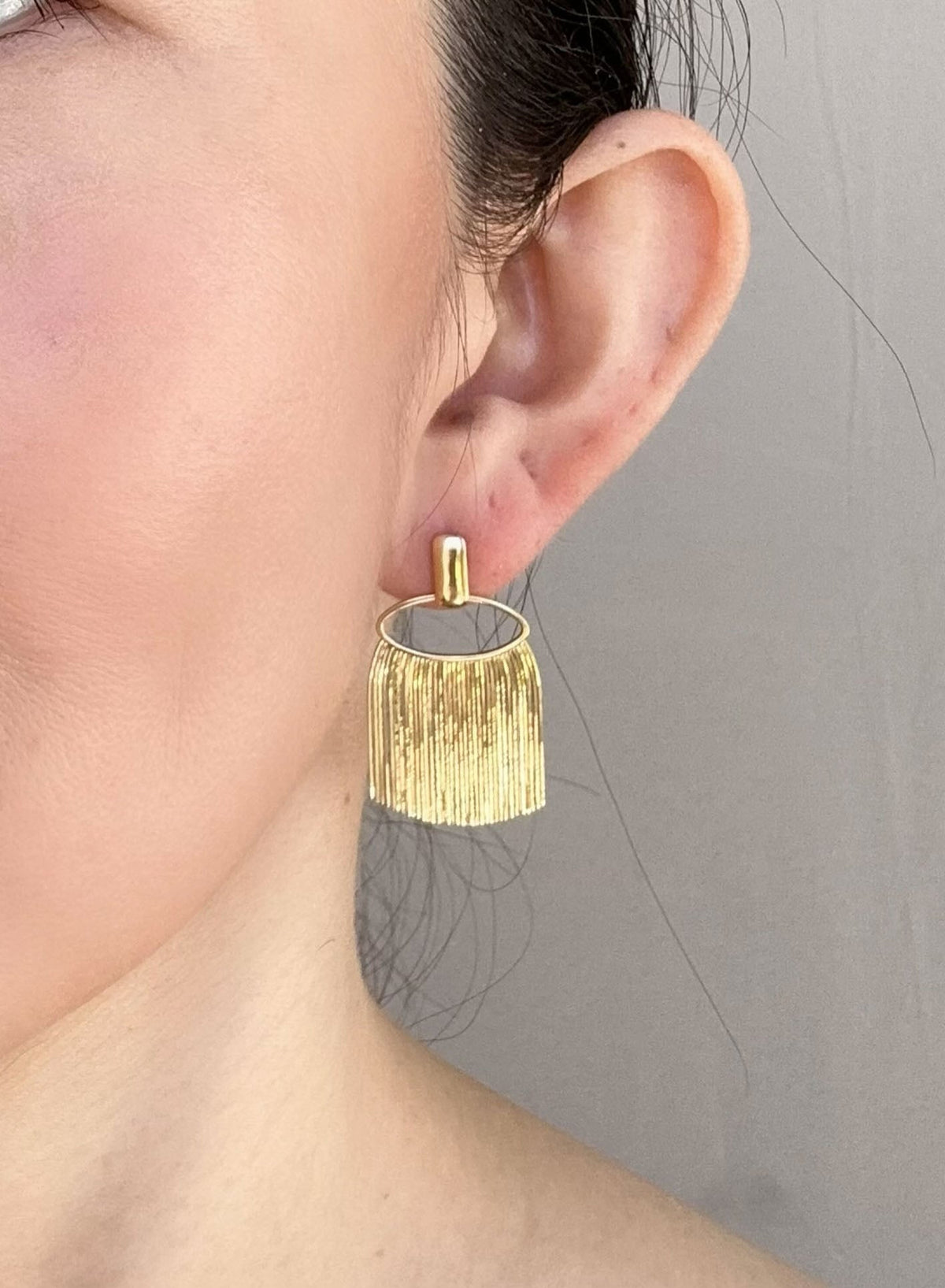 18K Gold Snake Chain Slinky Earrings Dangle Long Heavy 6g+ R3253 Aurora Designer