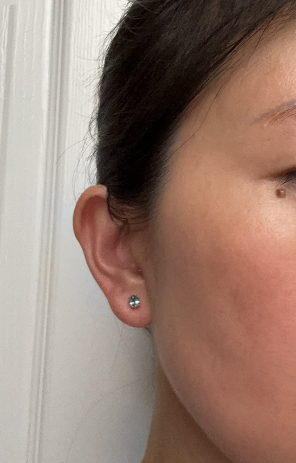 Teal Montana Sapphire Earrings 14K Gold Ear Studs R3263 Aurora Designer