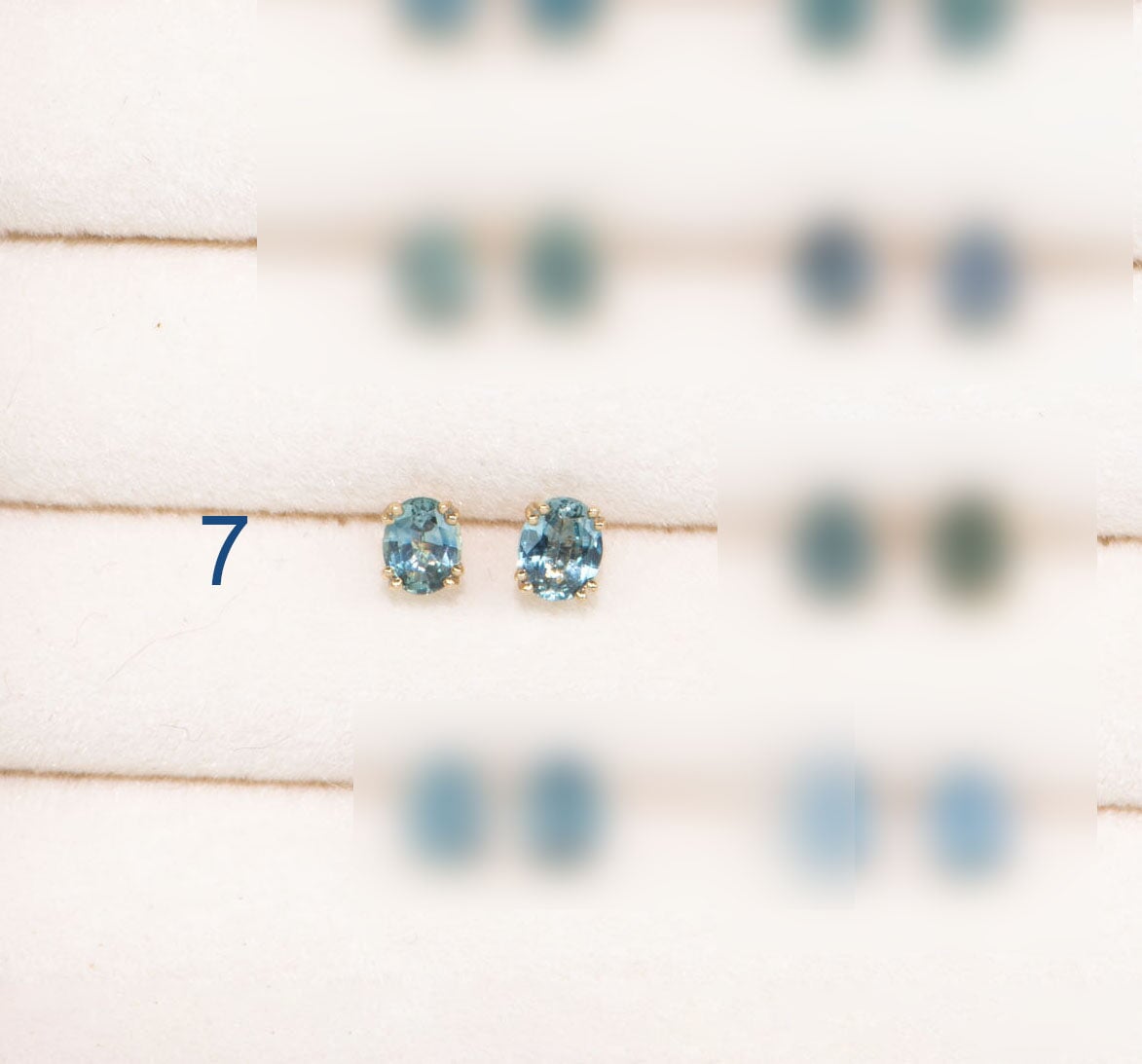 Teal Montana Sapphire Earrings 14K Gold Ear Studs R3263 Aurora Designer