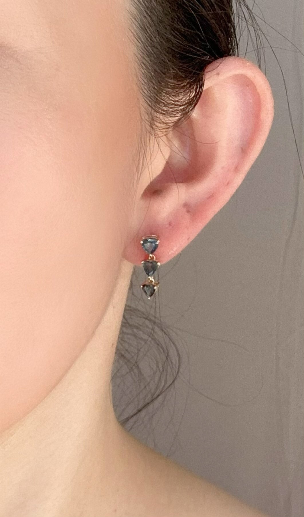 3.33ctw Teal Sapphire Dangle Earrings 14K Gold R3255 Aurora Designer