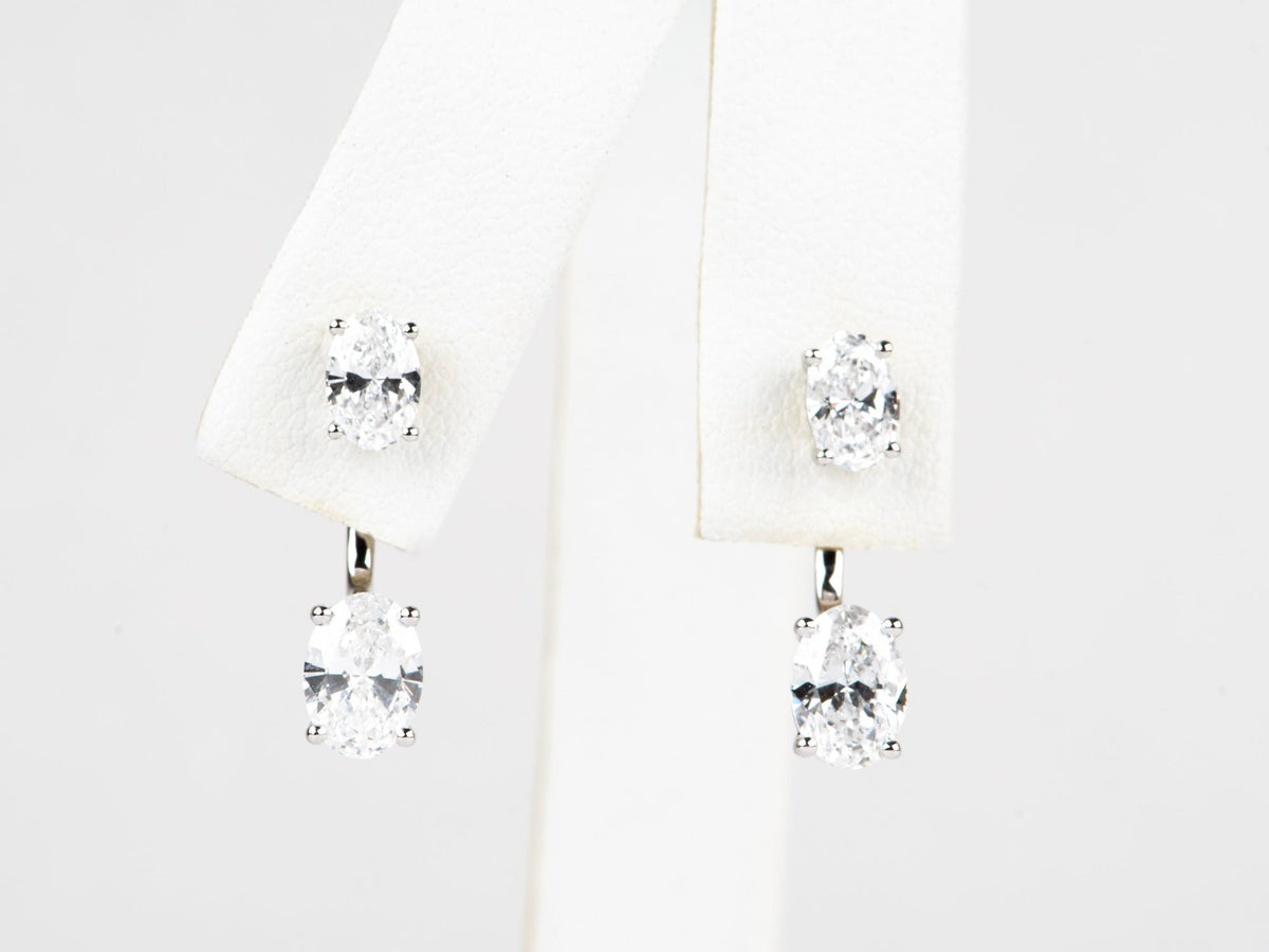 2.1ctw Lab Diamond Earrings Wear Multiple Ways 14K White Gold R3262 Aurora Designer