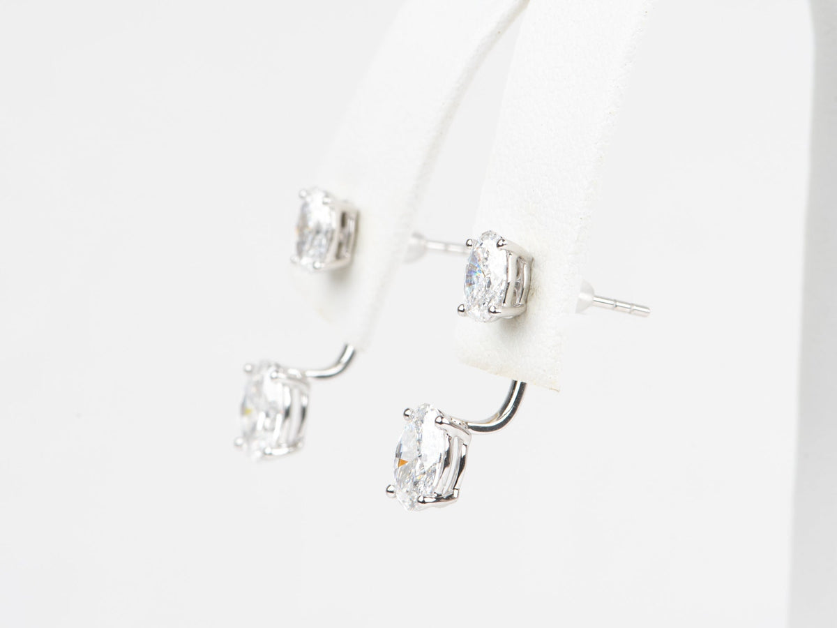 2.1ctw Lab Diamond Earrings Wear Multiple Ways 14K White Gold R3262 Aurora Designer