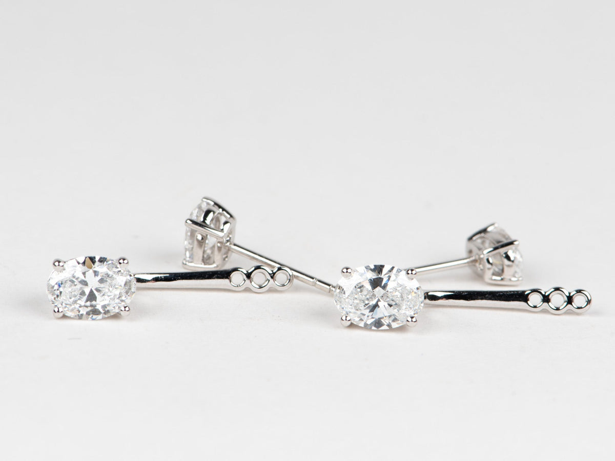 2.1ctw Lab Diamond Earrings Wear Multiple Ways 14K White Gold R3262 Aurora Designer