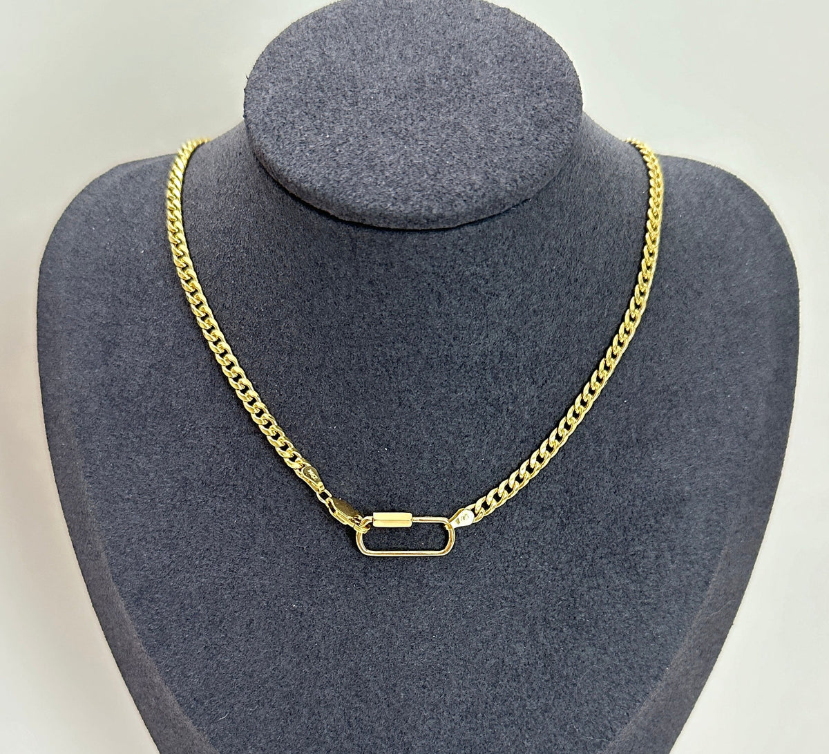 Screw Closure Large Rectangle 19x9mm 14K Gold Carabiner Pendant Holder Enhancer AD2185 Aurora Designer