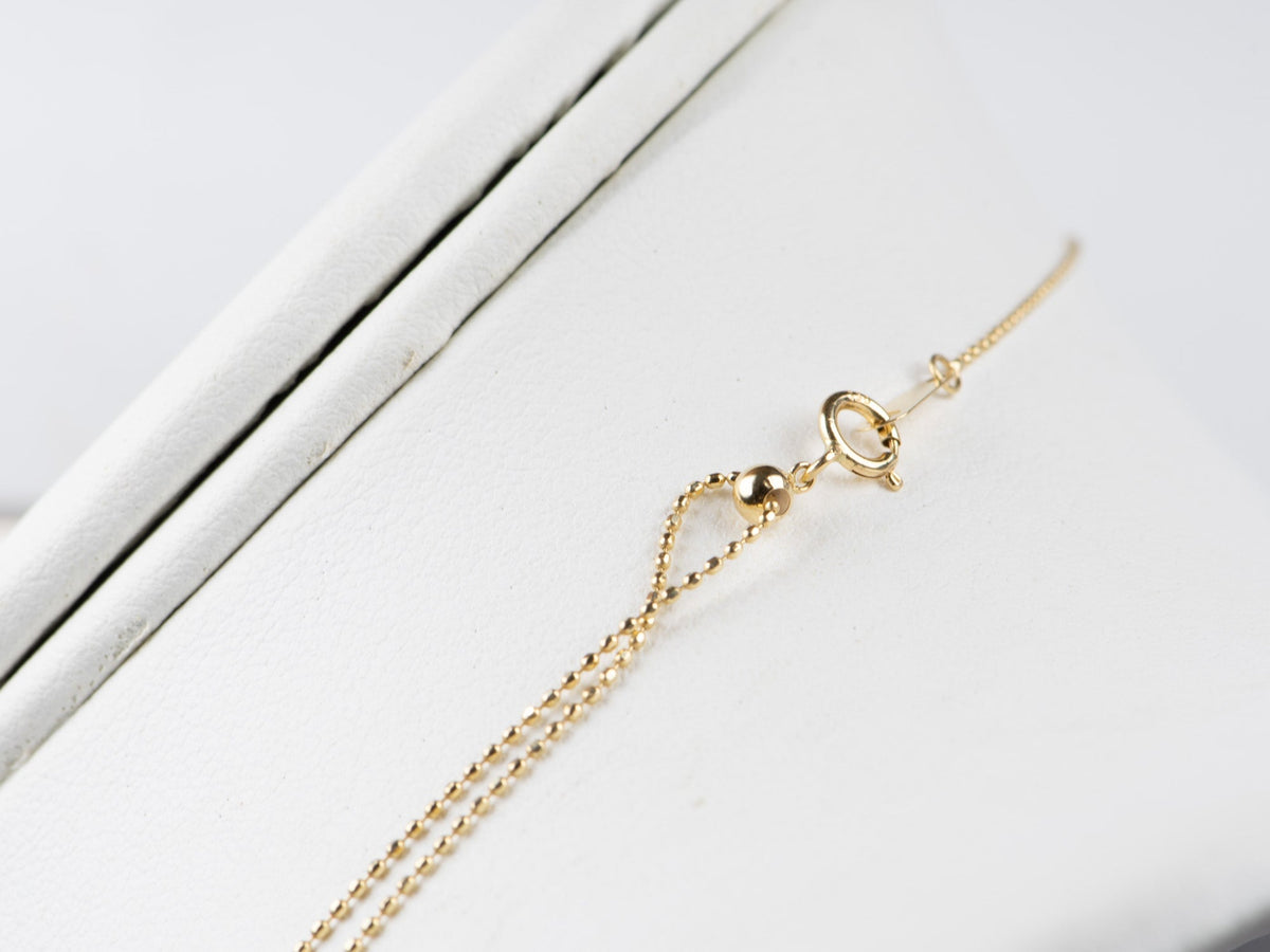 18K Yellow Gold Delicate Beaded Lace Necklace 2.95g Italy Italian Layering Necklace Layer Modern Vintage Inspired Mother's Day Gift R4137 Aurora Designer