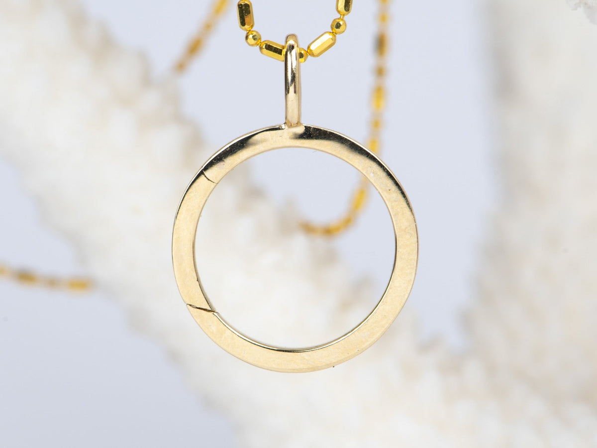 15mm Round Circle Pendant Charm Holder 14K Gold M4017 Aurora Designer
