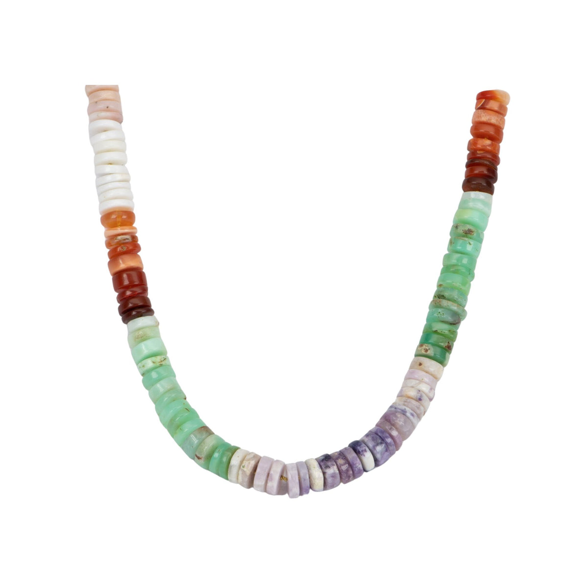 High End 9mm Natural Mixed Opal Candy Necklace Hand Knotted with 14K Gold Sailor Clasp R4335 Aurora Designer