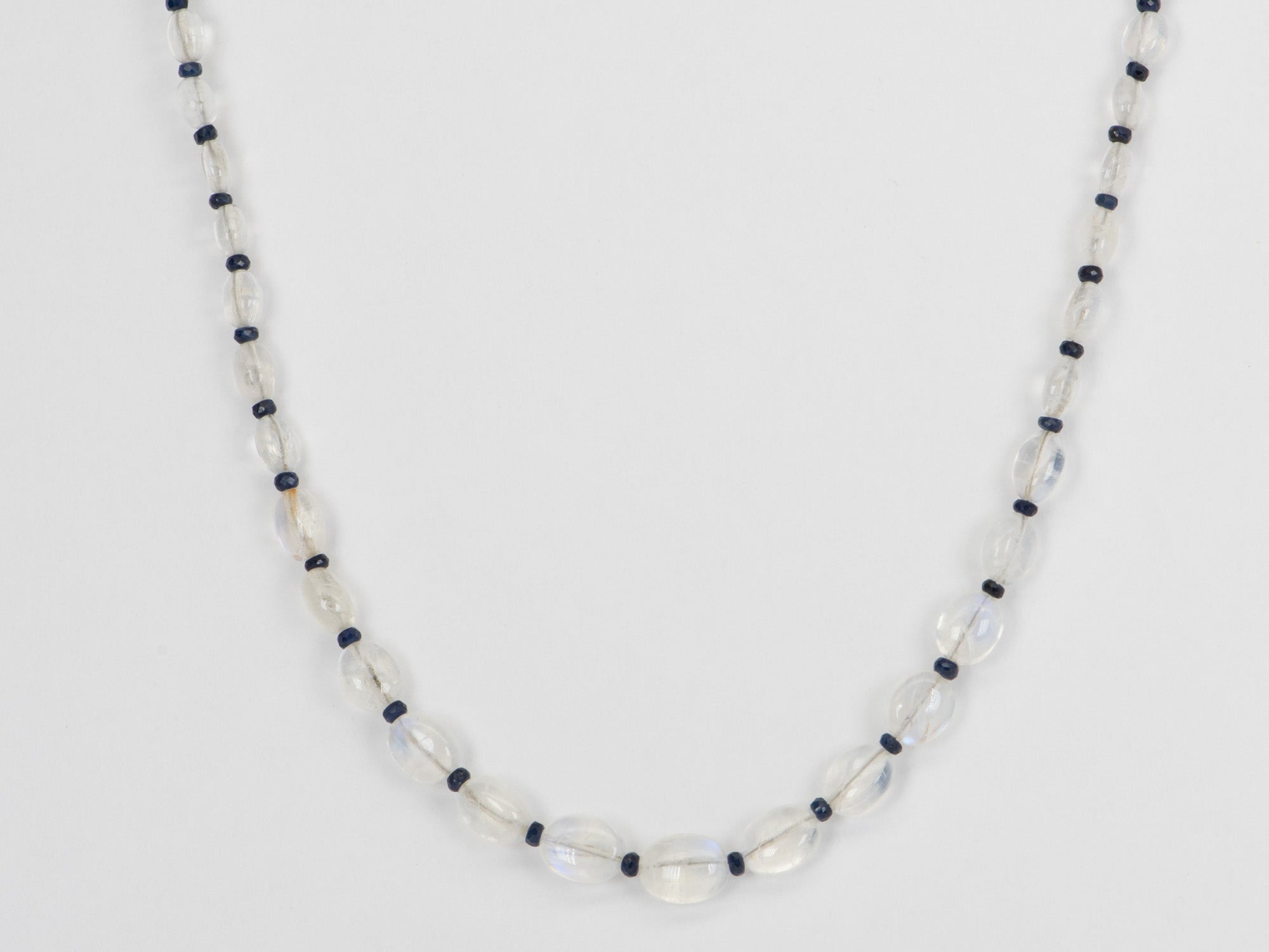 Kiva Store  Rainbow Moonstone and Sterling Silver Beaded Necklace -  Transcendent Beauty