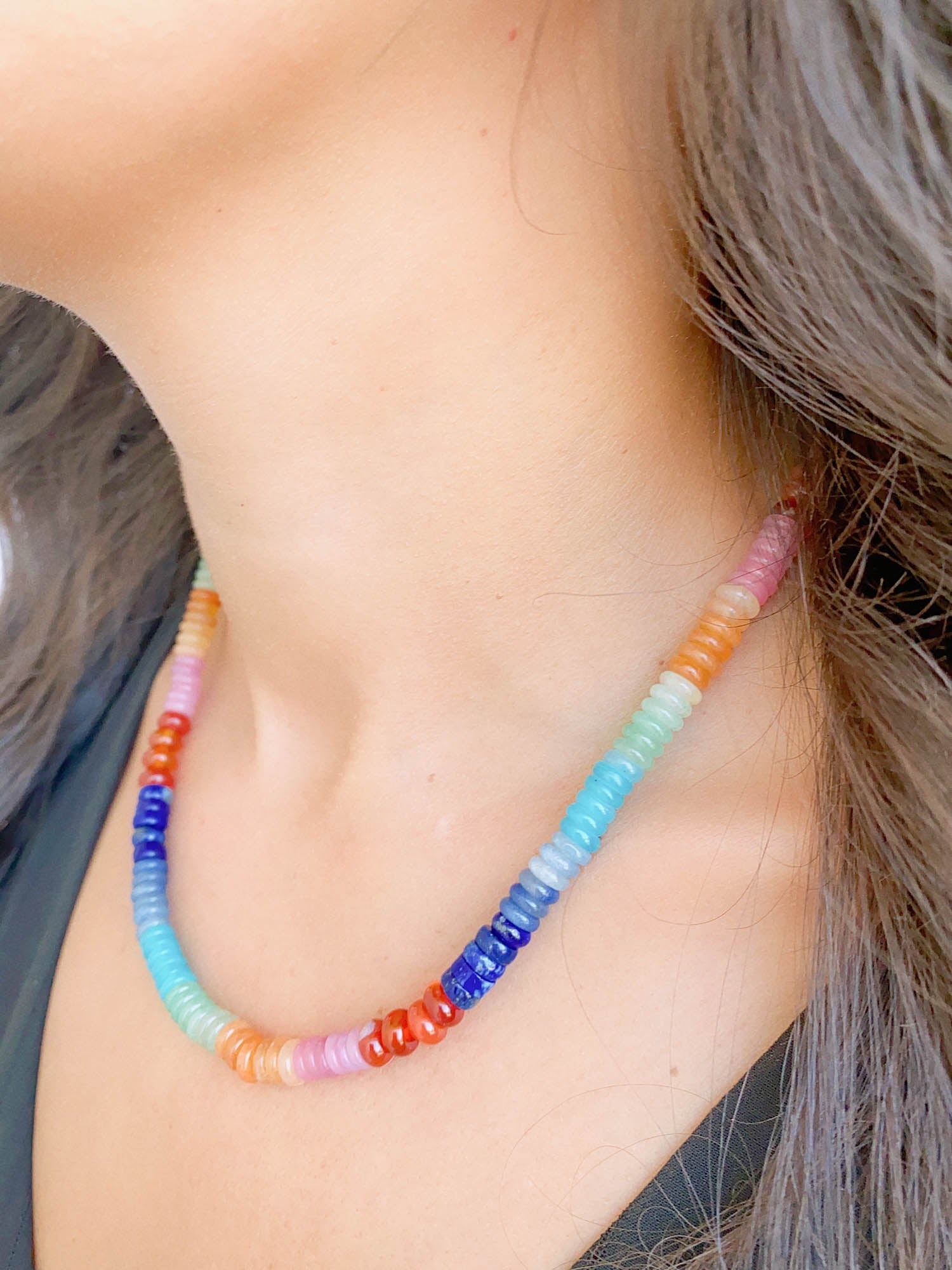 Rainbow Bead Necklace DIY | Kid Made Modern
