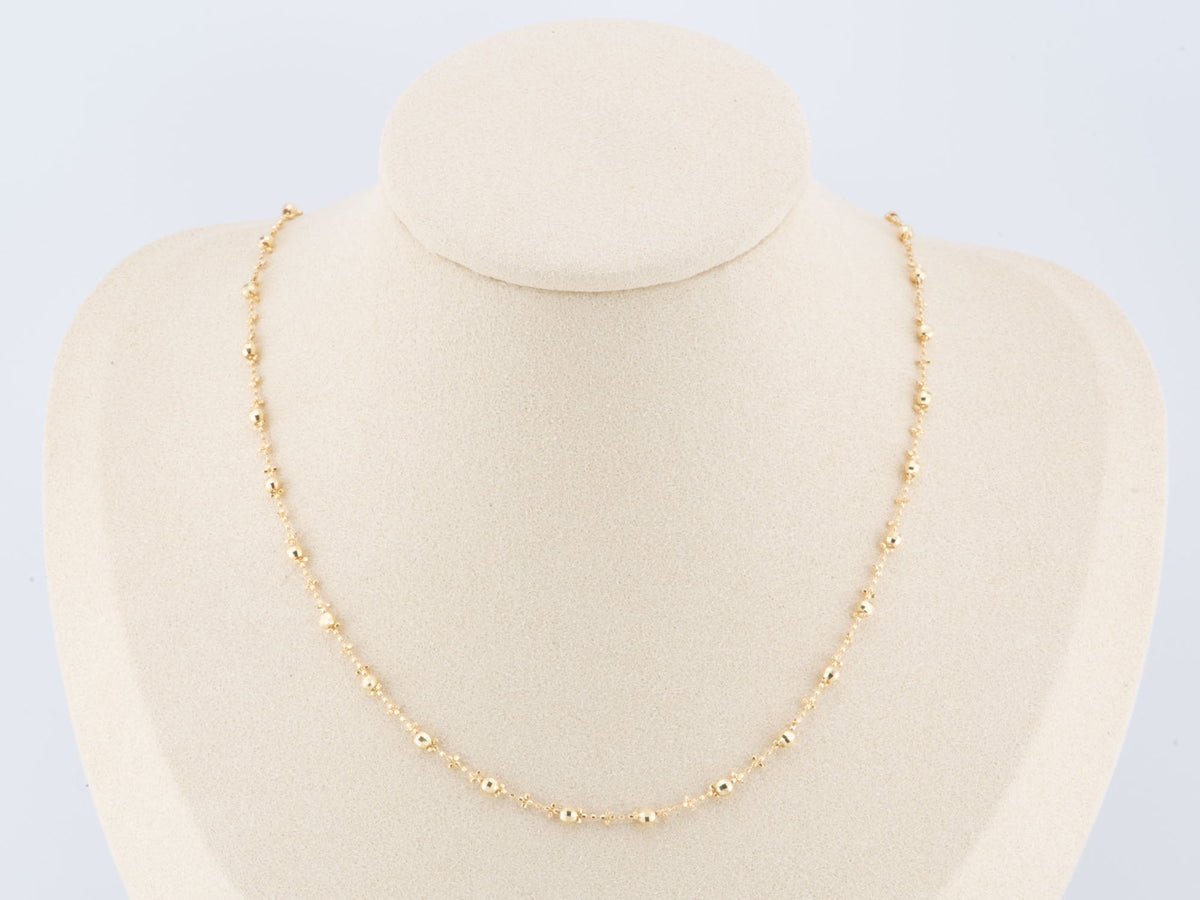 Genuine 18K Gold Sparkle Bead Necklace 2.82g R4444 Aurora Designer