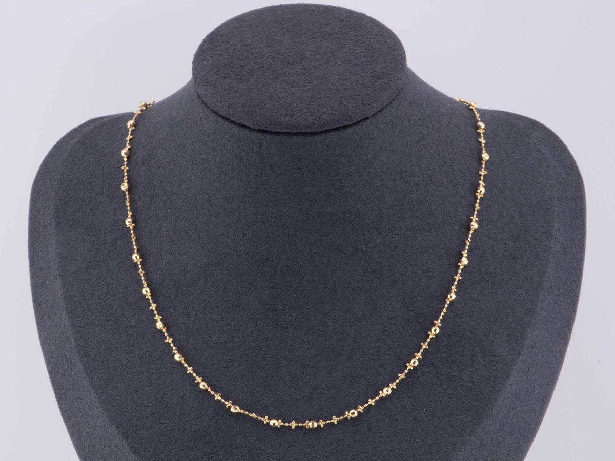 Genuine 18K Gold Sparkle Bead Necklace 2.82g R4444 Aurora Designer