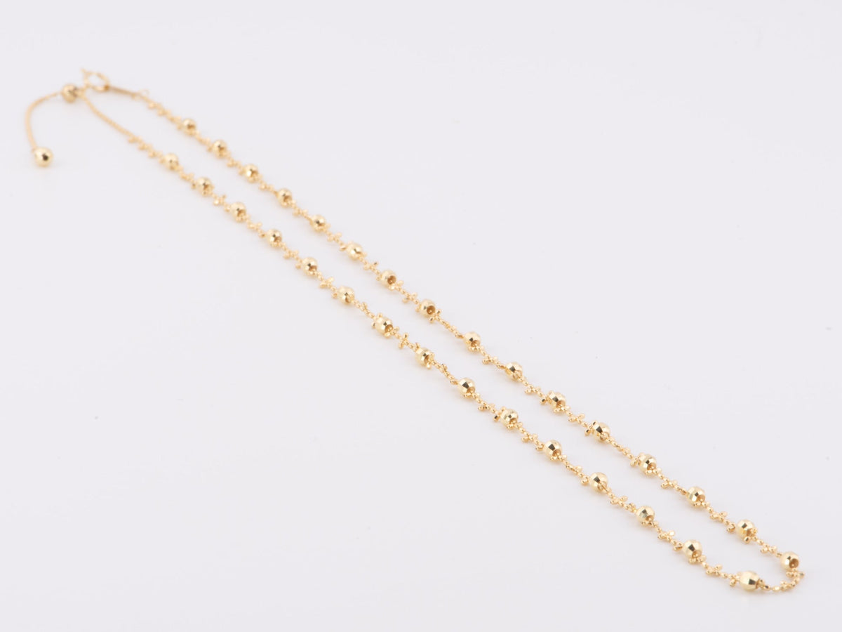 Genuine 18K Gold Sparkle Bead Necklace 2.82g R4444 Aurora Designer