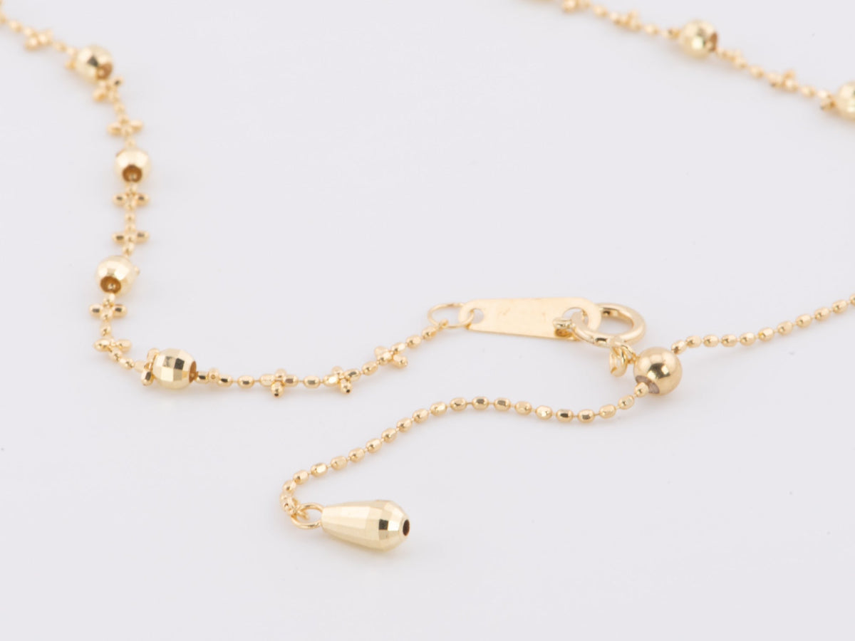 Genuine 18K Gold Sparkle Bead Necklace 2.82g R4444 Aurora Designer