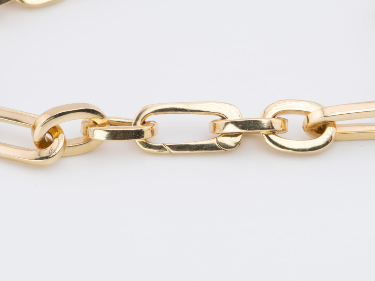 Mixed Long Oval and Round Link Chain Necklace 18K Gold 15.5g R4449 Aurora Designer