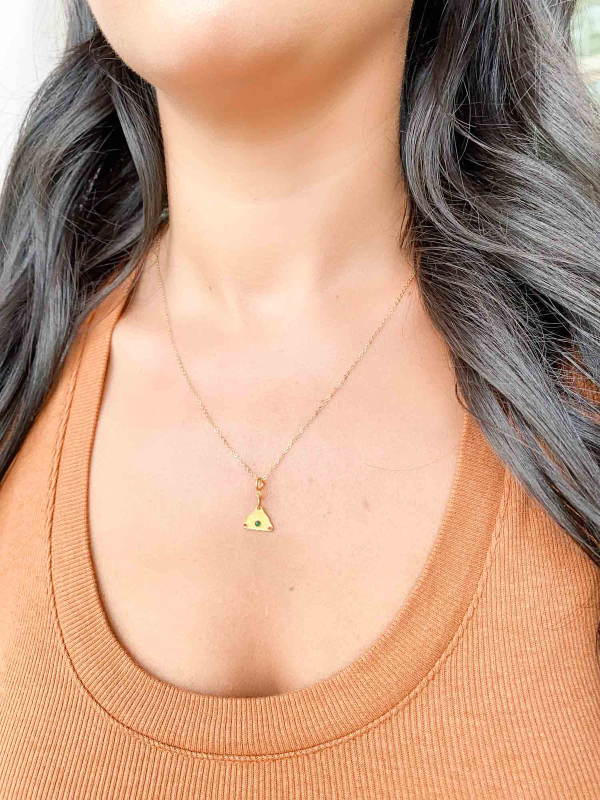 Mini Evil Eye Charm with Jade Center 18K Gold R4458 Aurora Designer