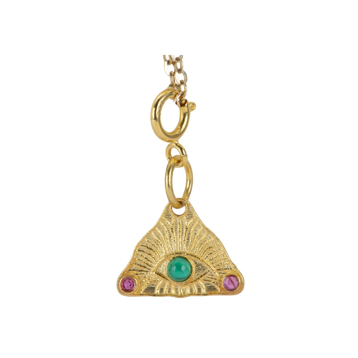 Mini Evil Eye Charm with Jade Center 18K Gold R4458 Aurora Designer