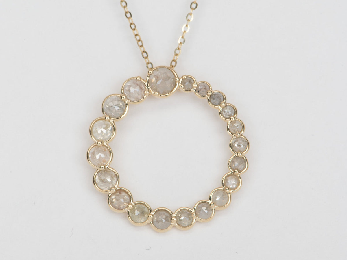 Graduated Icy Diamond Circle Pendant 14K Gold R4474 Aurora Designer
