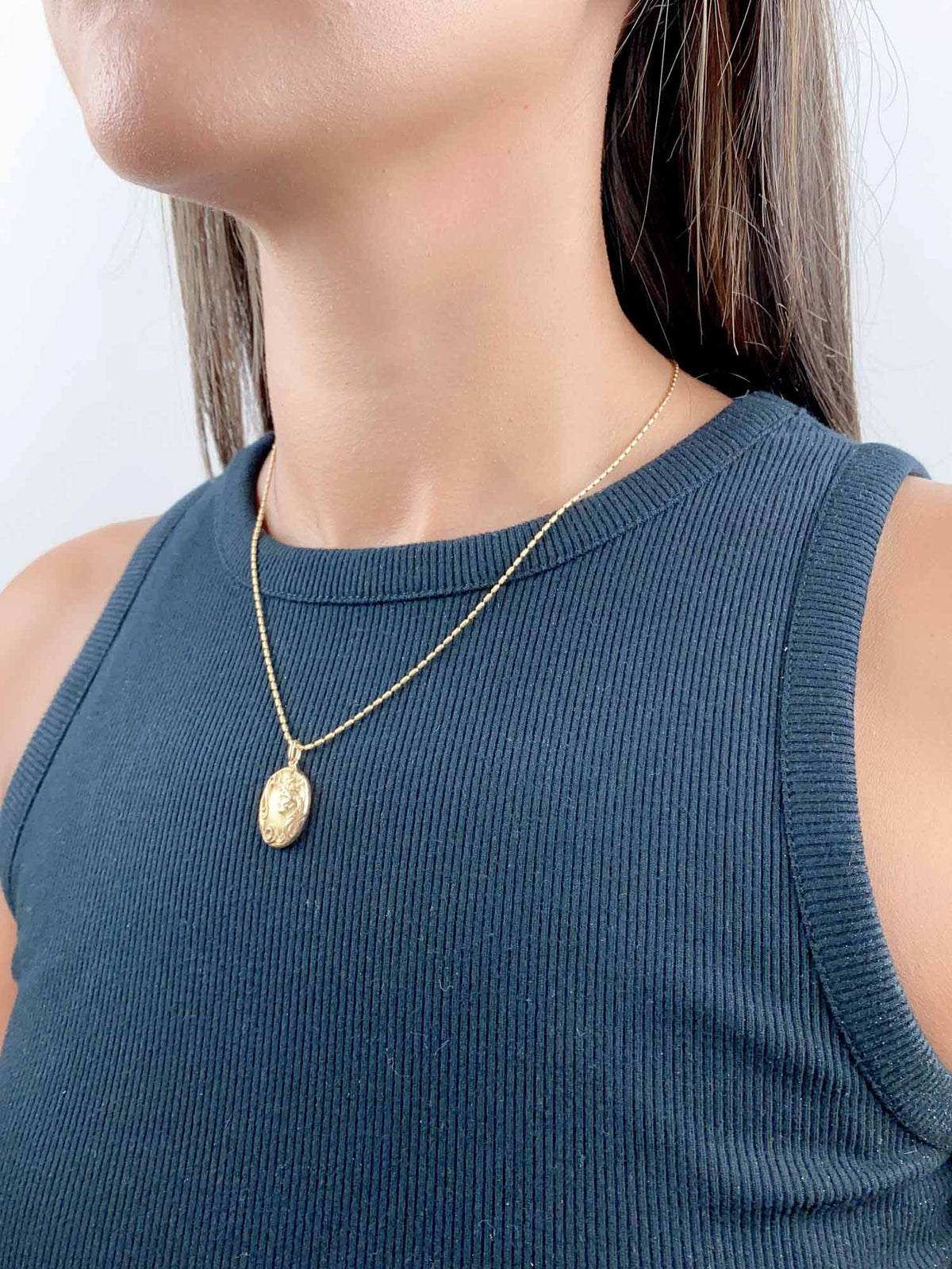 14K Gold Art Nouveau Style Vintage Lady Cufflink Conversion Pendant Charm R4494 Aurora Designer