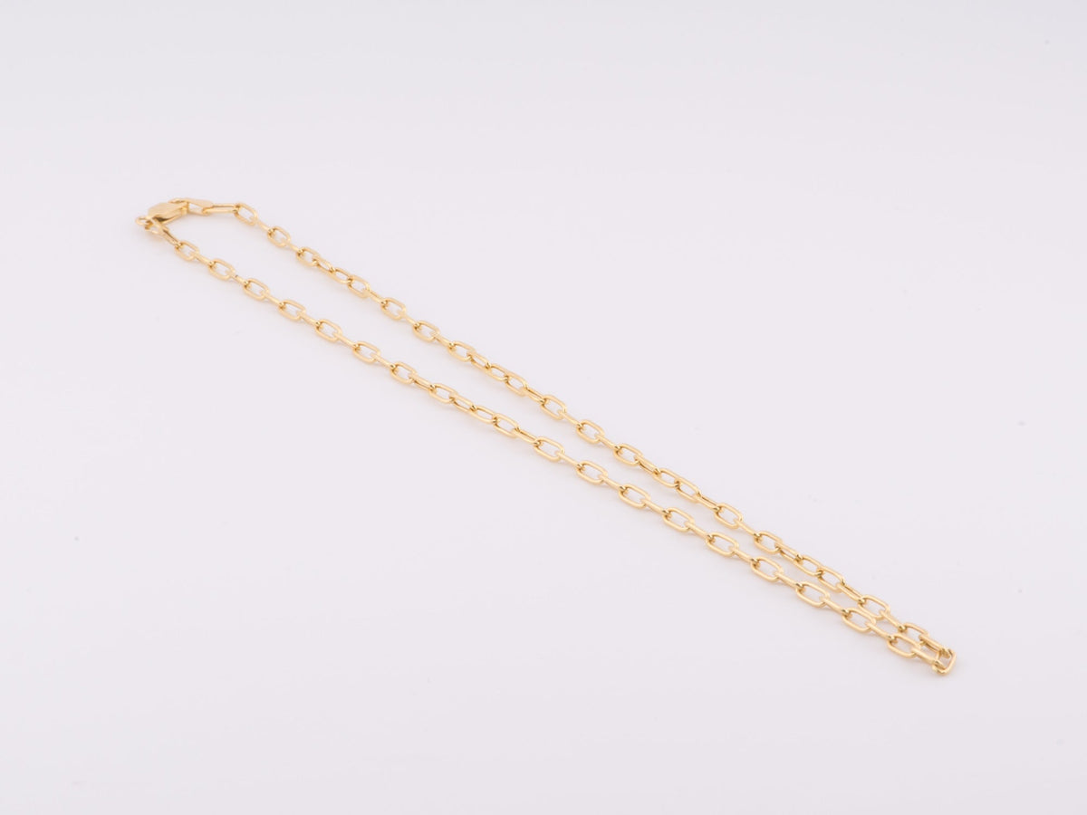 14K Gold 7x3mm Paperclip Chain Necklace 18" 24" 4-5g Smooth Round Edge Aurora Designer