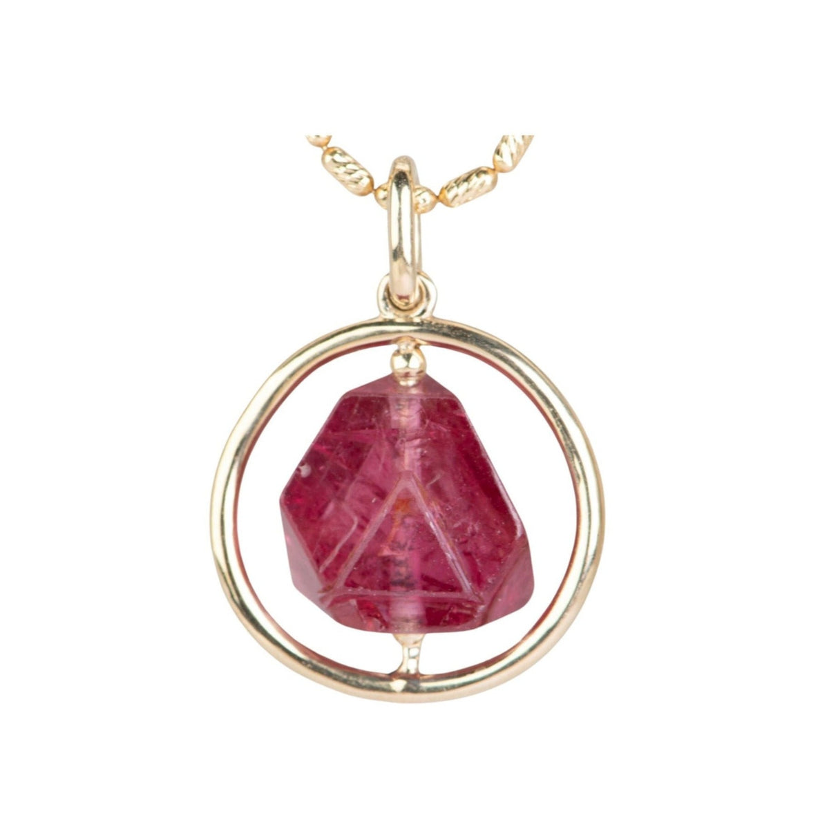 5.57ct Myanmar Spinel Octahedral Crystal Globe Pendant 14K Gold R4520 Aurora Designer
