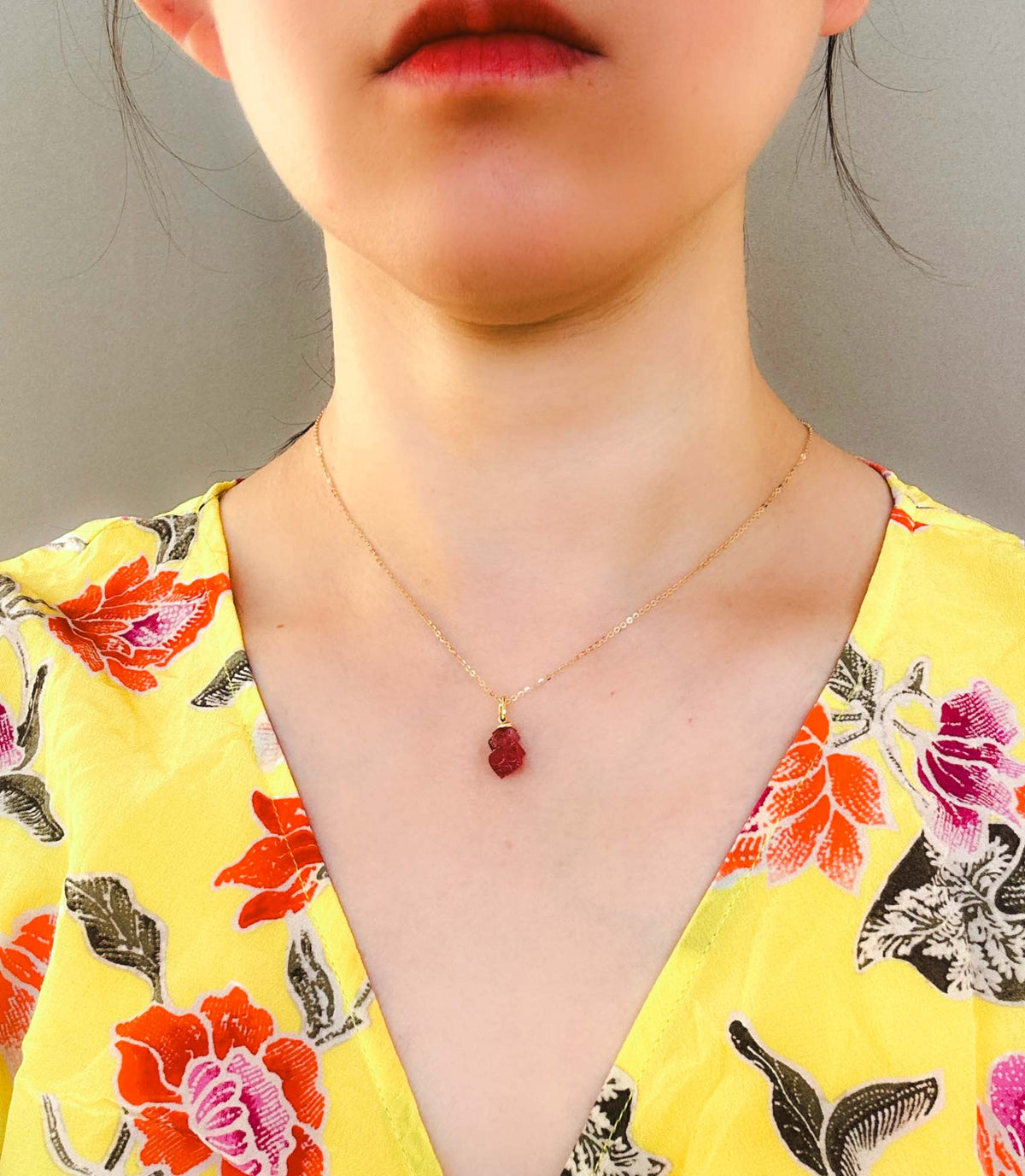 Red or Orange Spinel Octahedral Crystal with 14K Gold Cap Pendant Charm R4526 Aurora Designer