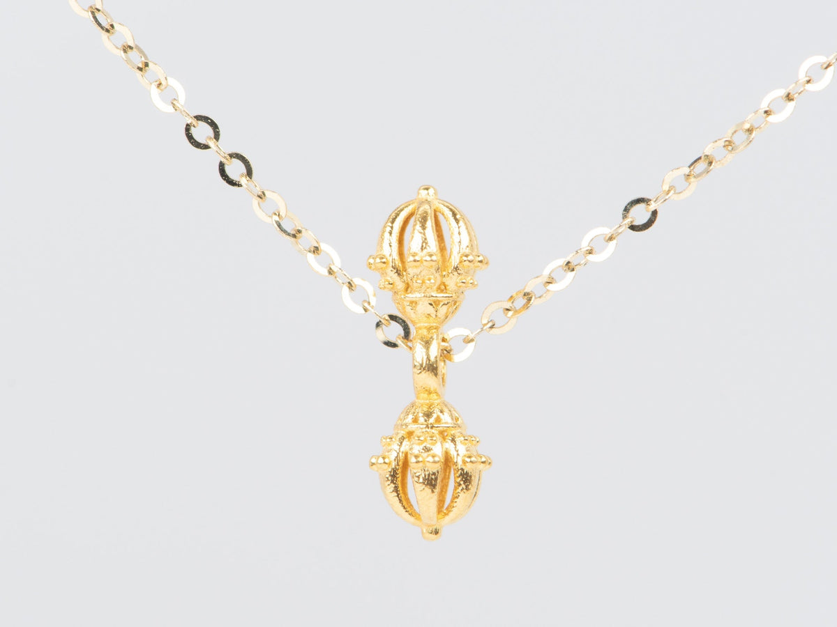 18K Gold Mini Vajra Charm Pendant R4527 Aurora Designer