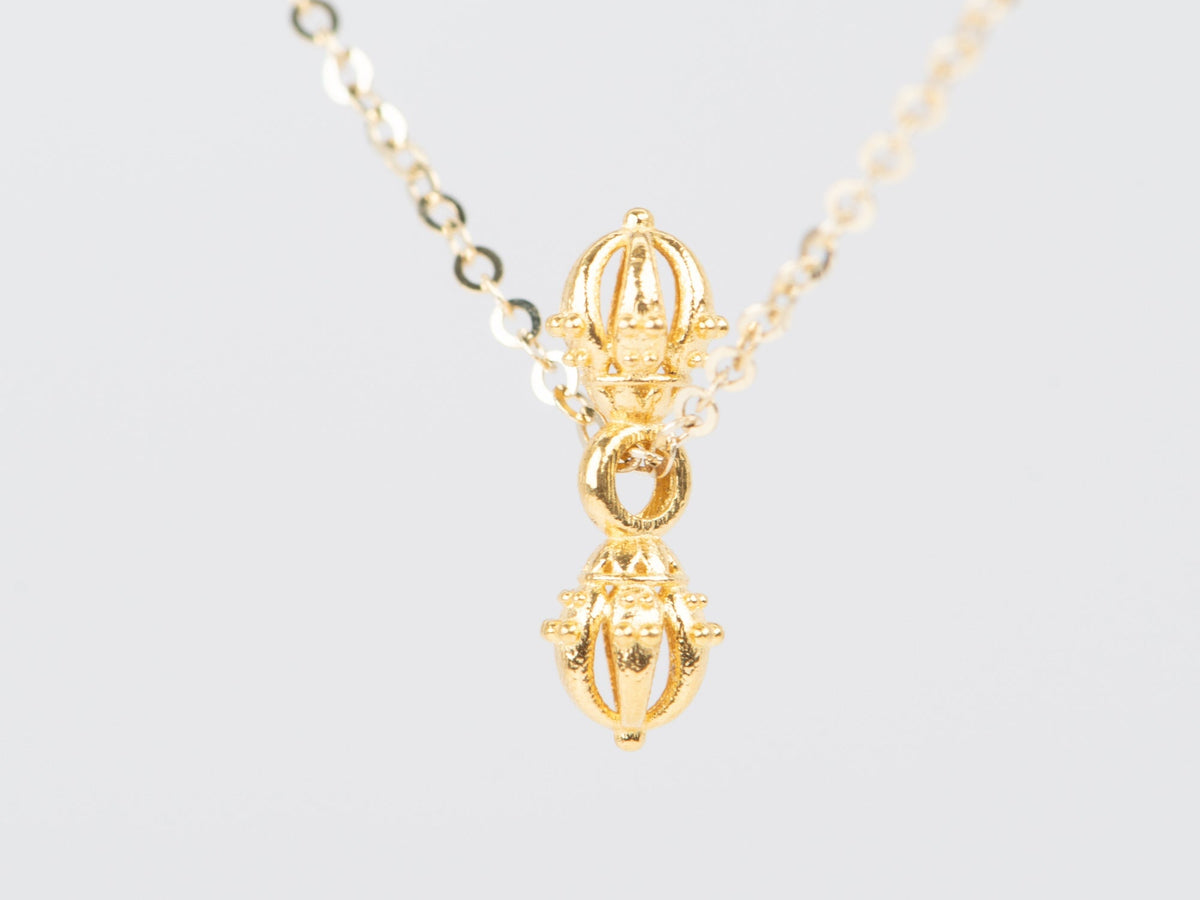 18K Gold Mini Vajra Charm Pendant R4527 Aurora Designer